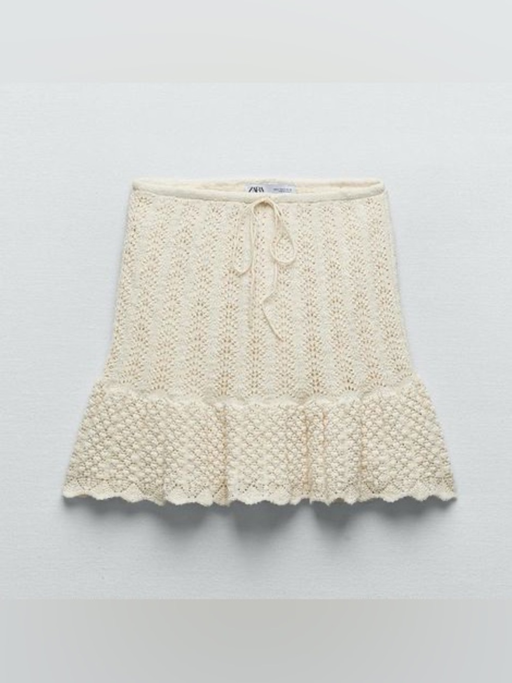 Zara Pointelle Knit Skirt NWT